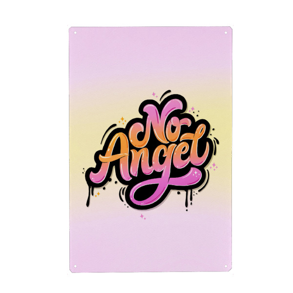 Holzbild "I Am Not An Angel" artboxONE - Typografie,Lustig