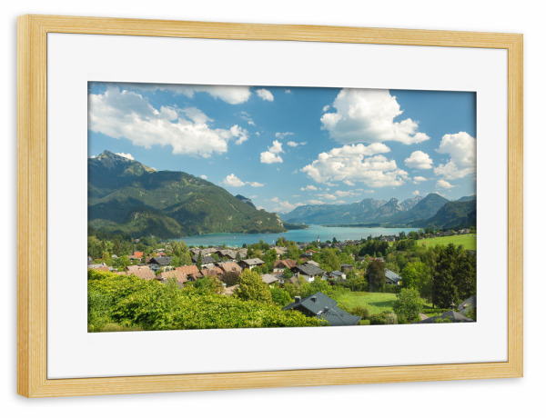 Poster mit Rahmen kiefer "Wolfgangsee in Österreich" artboxONE - Natur,Reise,Reise / Länder
