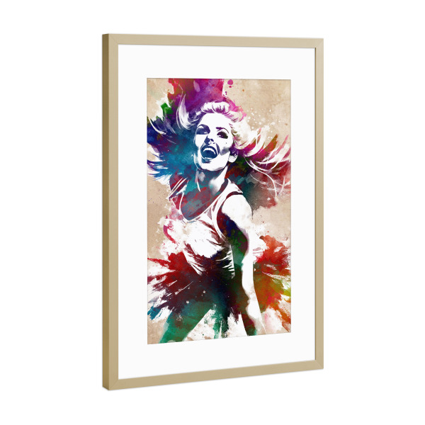 Poster mit Rahmen Gold "Cheerleader-Sportart B" artboxONE - Sport,Sport / Motivation - Cheerleader,Sport,Sport,Tanz,Tänzer
