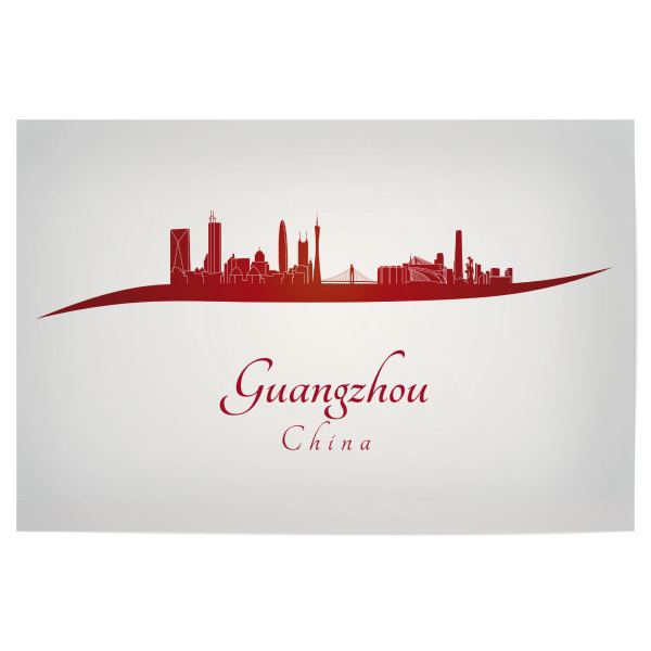Poster "Guangzhou-Skyline in Rot" artboxONE - Städte