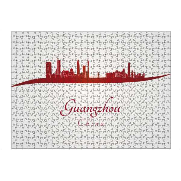 artboxONE Puzzle "Guangzhou-Skyline in Rot" artboxONE - Städte