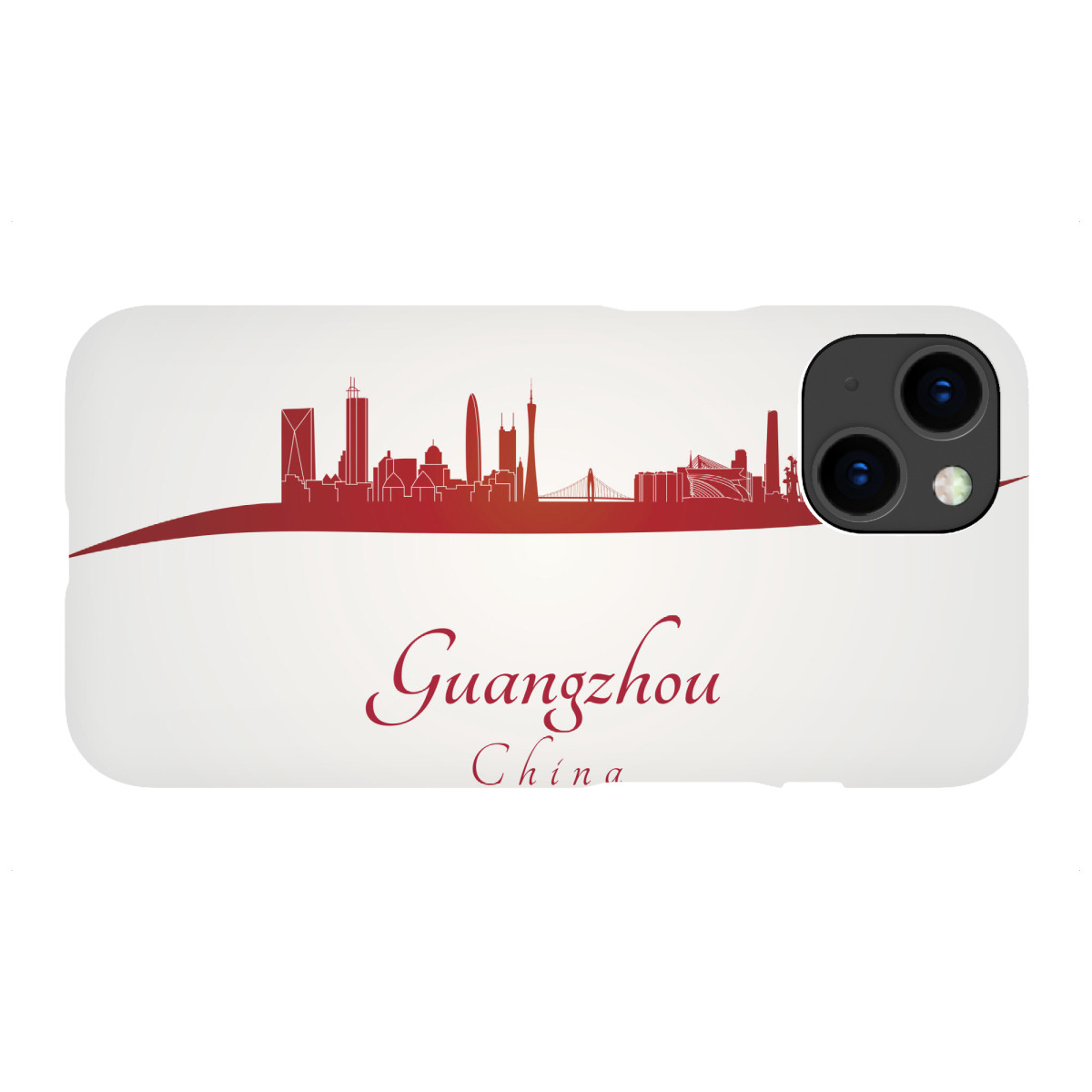 "Guangzhou-Skyline in Rot"für iPhone - Premium-Case Handyhülle artboxONE