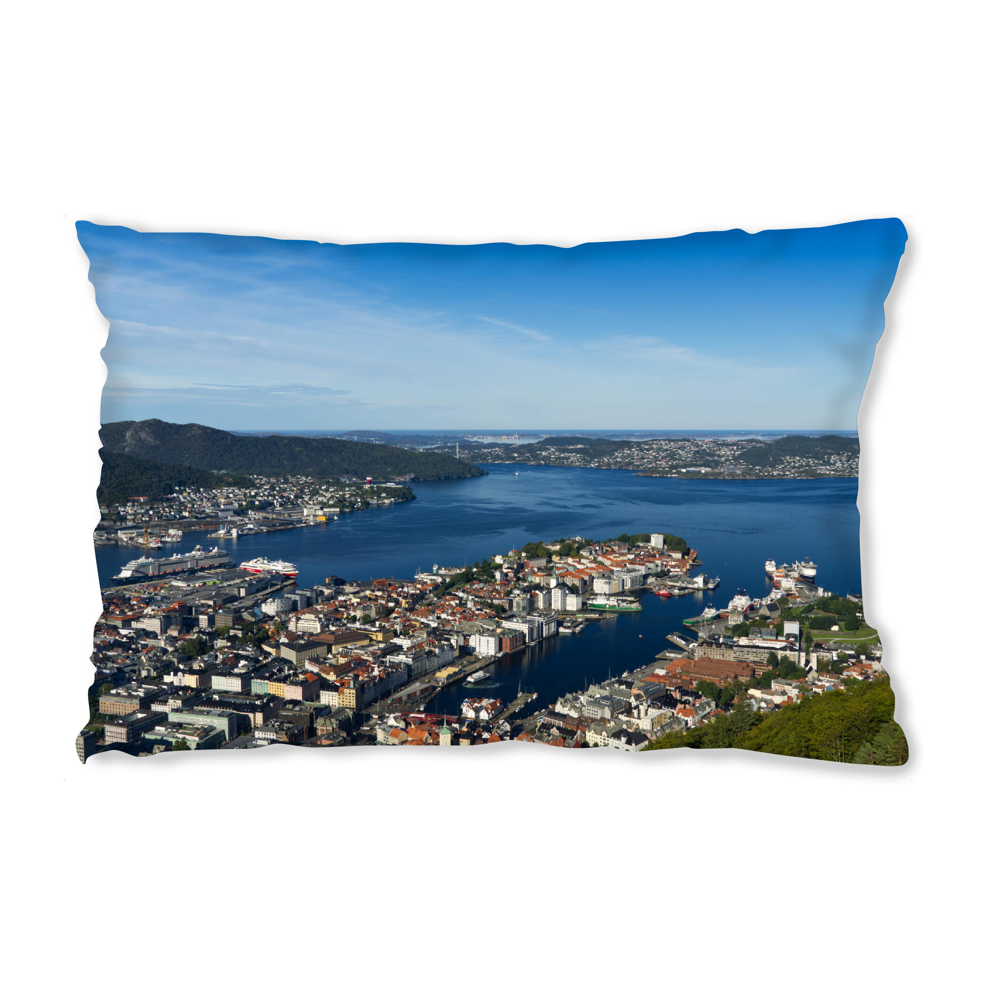 Design-Kissen "Panoramablick auf Bergen" artboxONE - Städte,Natur,Reise,Reise / Länder
