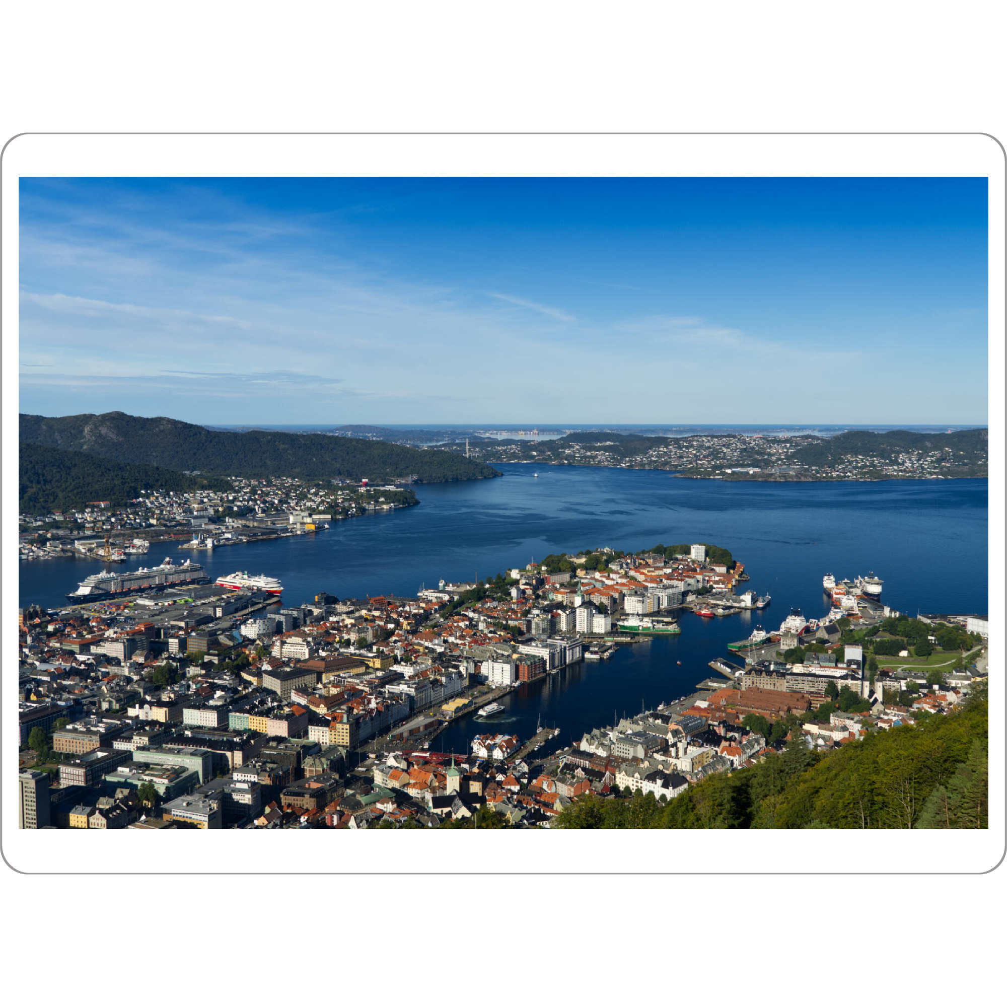 Tischset "Panoramablick auf Bergen" artboxONE - Städte,Natur,Reise,Reise / Länder