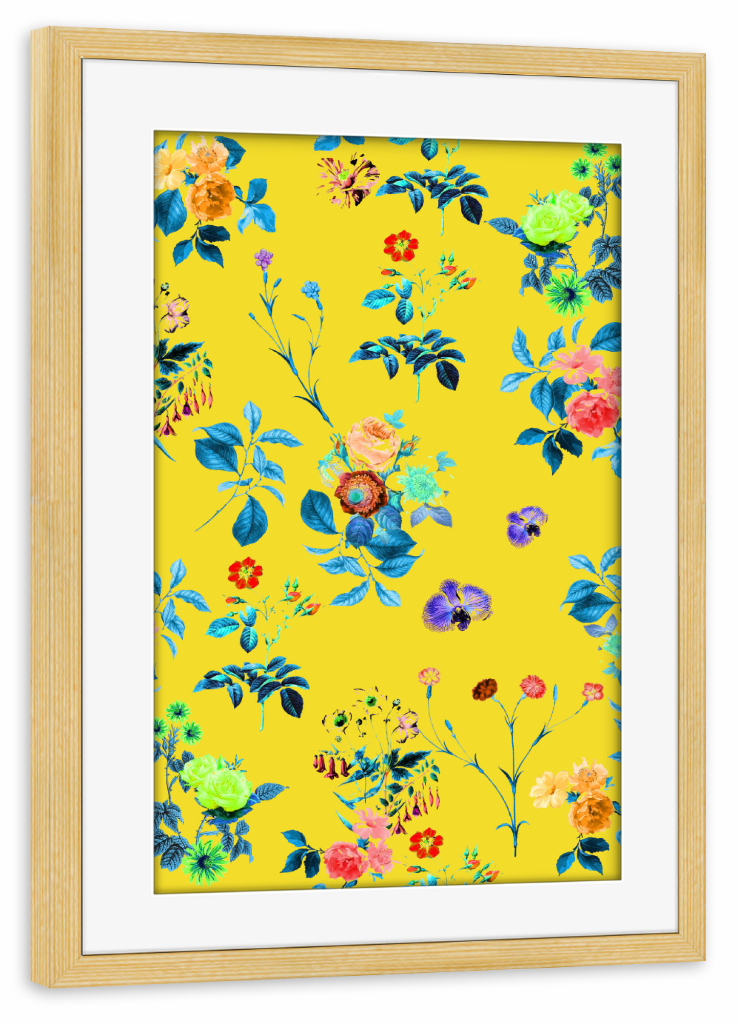 Poster mit Rahmen kiefer "Blumendusche-II" artboxONE - Floral