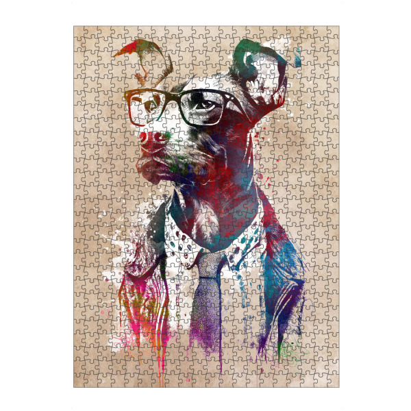 artboxONE Puzzle "Hipster-Hund B" artboxONE - Tiere - Hund,Haustier,Tier,Tiere,Grafik,Kunst,Hipster - Bild hund
