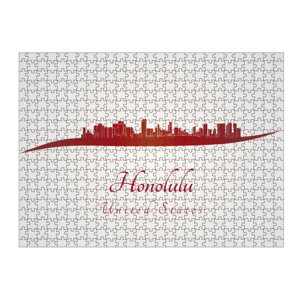 artboxONE Puzzle "Honolulu-Skyline in Rot" artboxONE - Städte