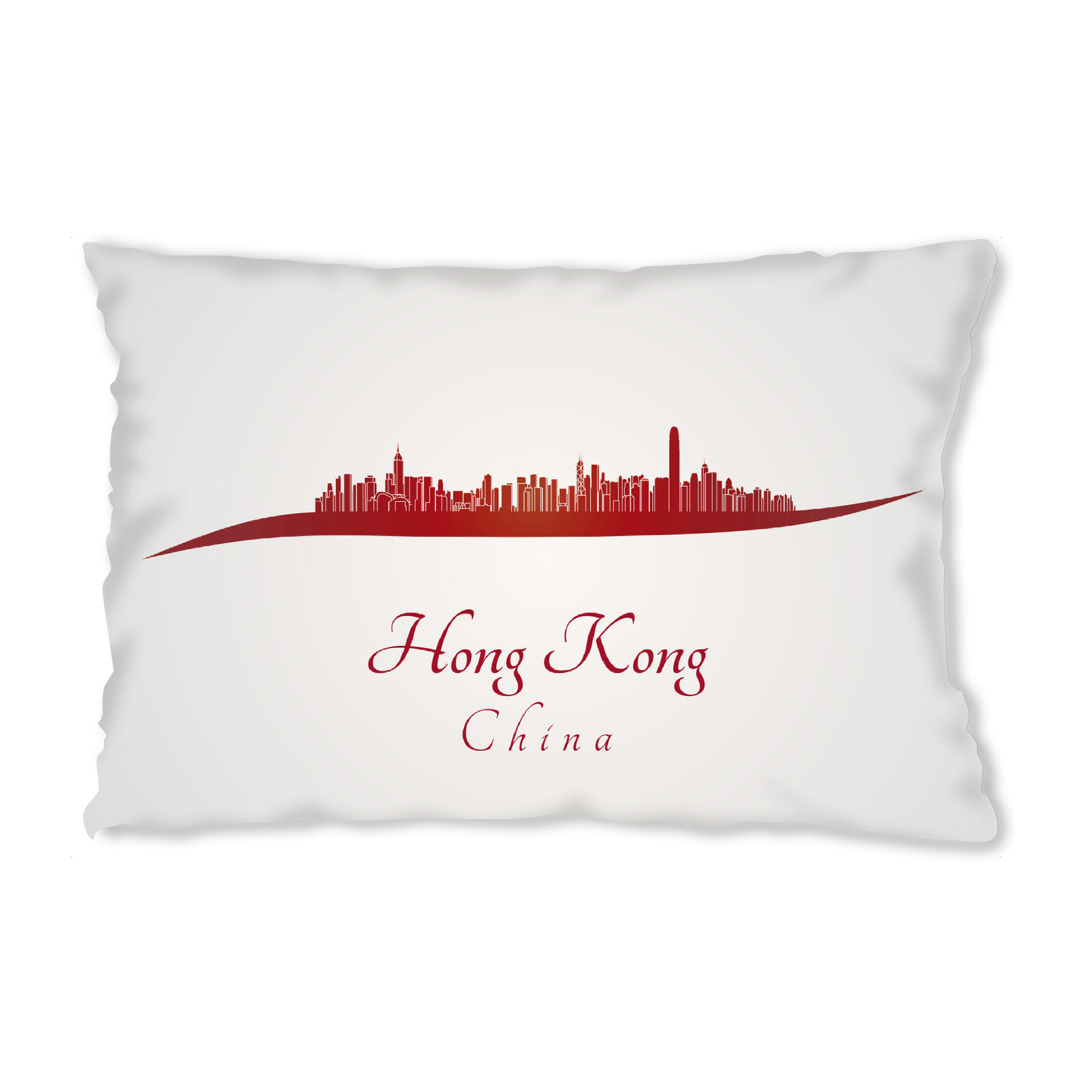 Design-Kissen "Skyline von Hongkong in Rot" artboxONE - Städte