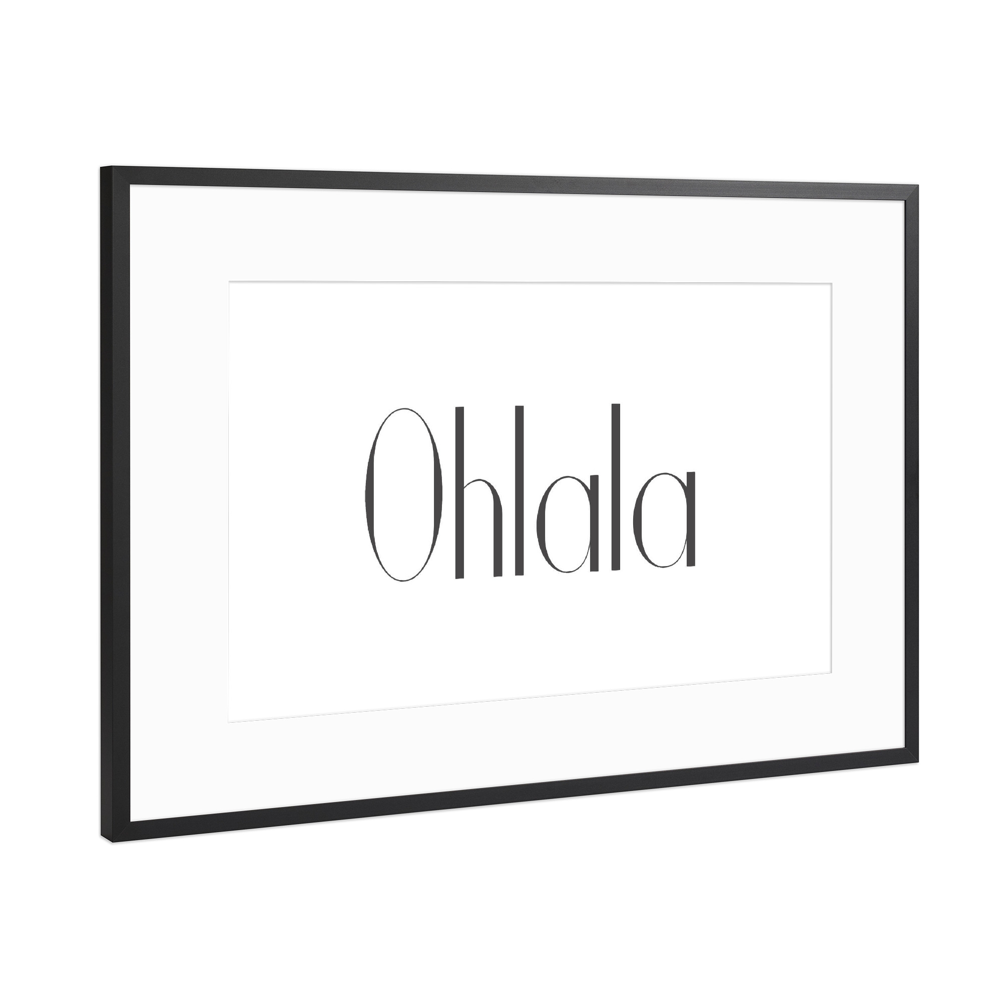 Poster mit Rahmen Schwarz (Metallic) "Ohlala Ohlala" artboxONE - Typografie