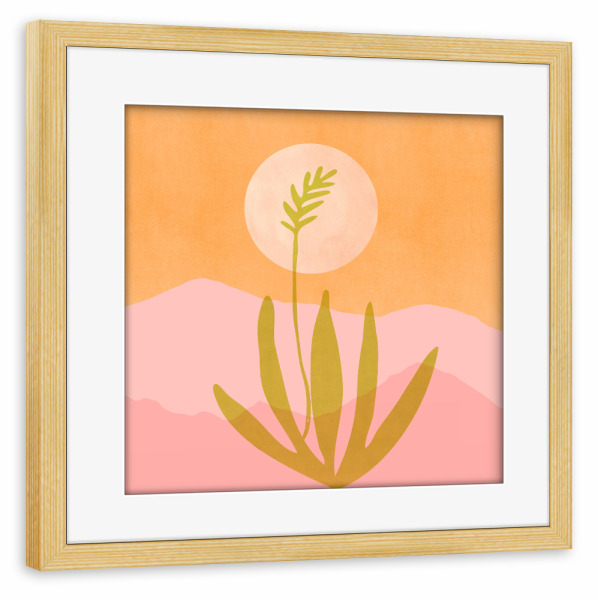 Poster mit Rahmen kiefer "Wüstenmondlicht" artboxONE - Natur,Abstrakt