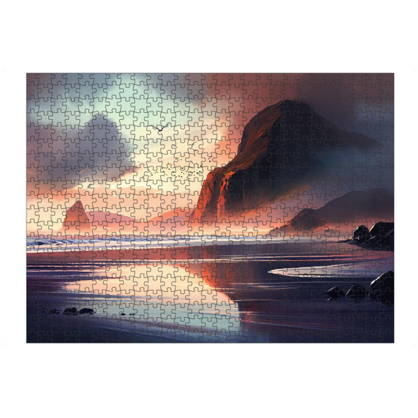 Puzzle Ravensburger "Rote Ozeansonnenuntergangmalerei" artboxONE - Natur,Reise / Strand und Meer