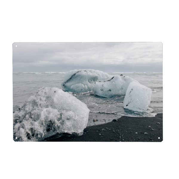 Metall Poster "Eis am Strand mal anders" artboxONE - Natur,Reise,Reise / Strand und Meer