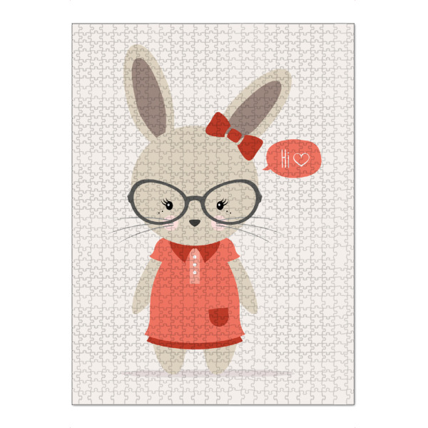 Puzzle Ravensburger "Nerd Hase Girl / Rabbit" artboxONE - Für Kinder,Tiere,Comic