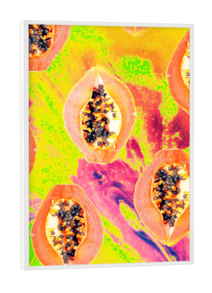 Poster mit weißem Rahmen "Papaya" artboxONE - Essen & Trinken