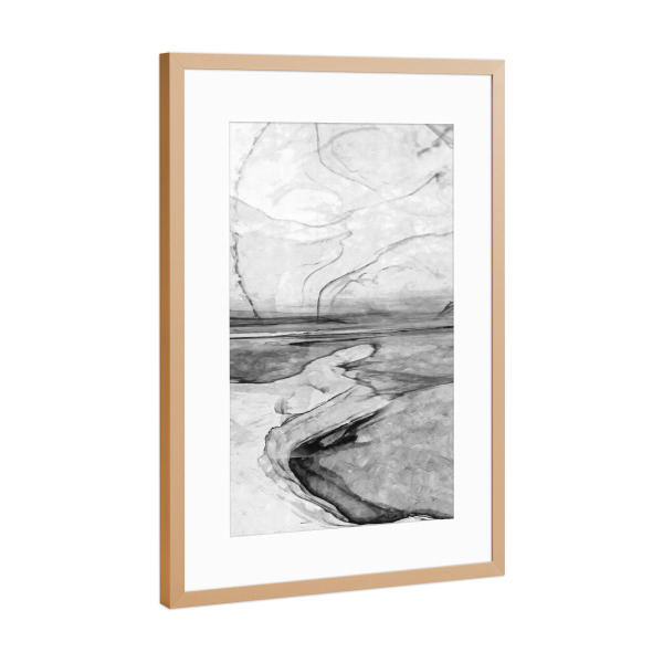 Poster mit Rahmen Kupfer "Abstrakte Schwarz und weiß" artboxONE - Abstrakt - Abstrakt,Sauber,Minimalistisch,Black and white