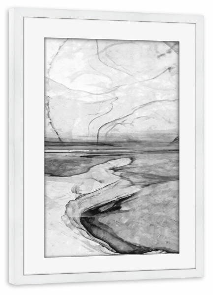 Poster mit Rahmen weiß "Abstrakte Schwarz und weiß" artboxONE - Abstrakt - Abstrakt,Sauber,Minimalistisch,Black and white