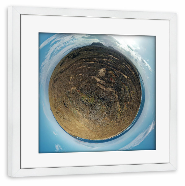 Poster mit Rahmen weiß "Fuerteventura - Lavafeld & Vulkane" artboxONE - Natur,Reise / Strand und Meer,Reise / Länder