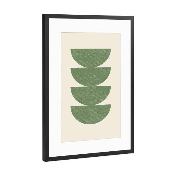 Poster mit Rahmen Schwarz (Metallic) "Halbkreis - grün" artboxONE - Abstrakt,Geometrie