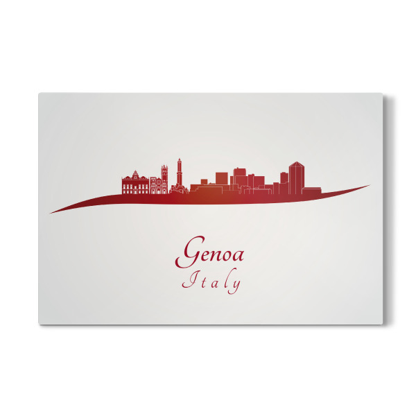 Galerie-Print "Genua-Skyline in Rot" 30x20 cm artboxONE