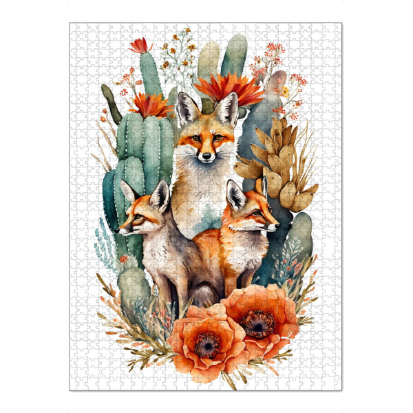 Puzzle Ravensburger "Familie von Füchsen" artboxONE - Floral,Tiere