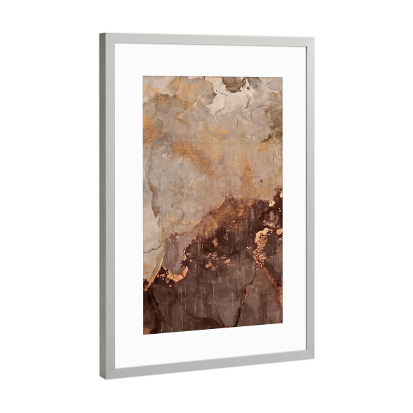 Poster mit Rahmen Silber "Abstrakte Bronze" artboxONE - Abstrakt - Abstrakt,Sauber,Minimalistisch,Golden