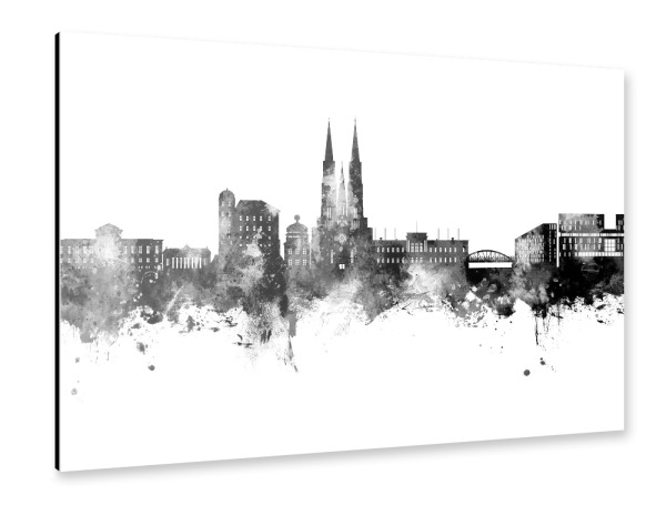 Alu-Dibond "Uppsala Schweden Skyline Schwarz" 30x20 cm artboxONE