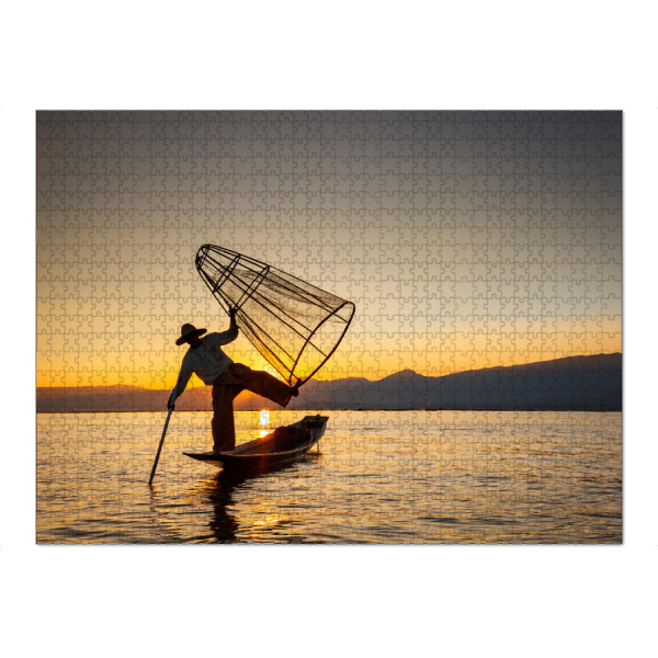 Puzzle Ravensburger "Fischer am Inle See" artboxONE - Natur,Menschen,Reise / Asien