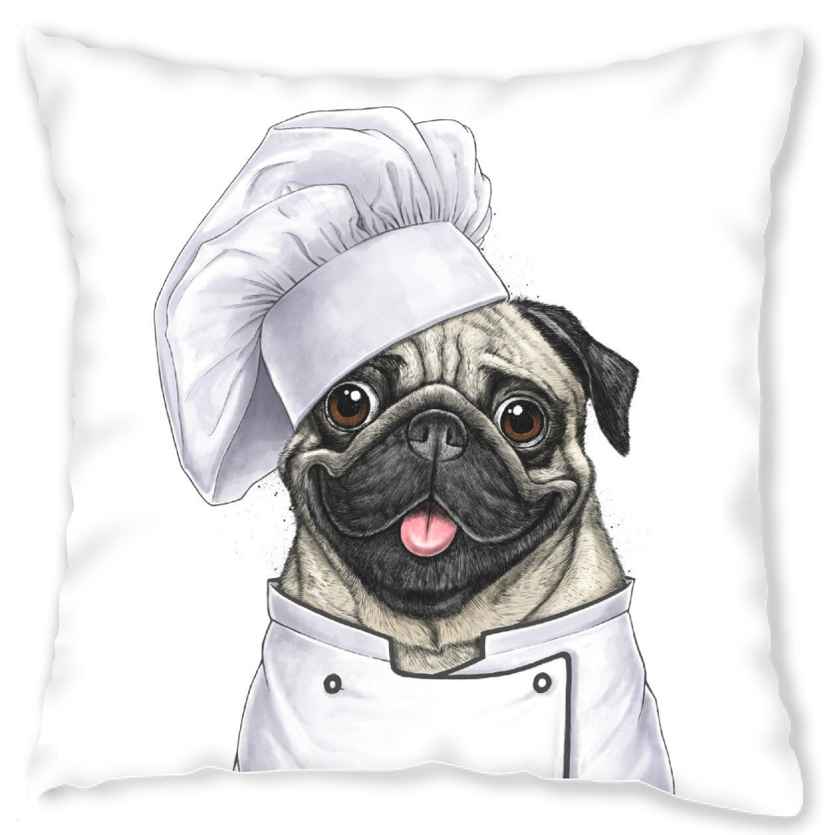 Design-Kissen "Mops-Chef" artboxONE - Tiere,Essen & Trinken,Lustig