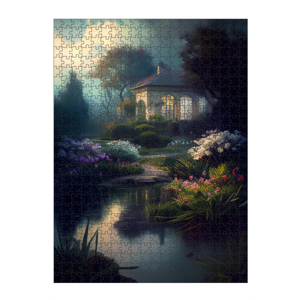 artboxONE Puzzle "Gemälde des Gartens bei Nacht" artboxONE - Natur,Floral