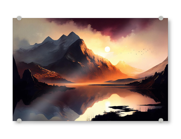 Acrylglasbild "Alpine Sonnenuntergangstalmalerei" artboxONE - Natur,Reise