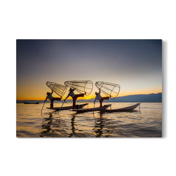 Galerie-Print "Sonnenuntergang am Inle See" 30x20 cm artboxONE
