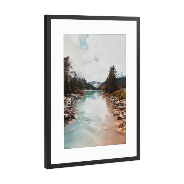 Poster mit Rahmen Schwarz (Metallic) "Colorful Lake Louise" artboxONE - Natur,Reise,Reise / Strand und Meer