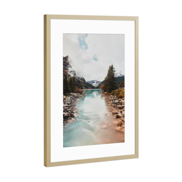 Poster mit Rahmen Gold "Colorful Lake Louise" artboxONE - Natur,Reise,Reise / Strand und Meer