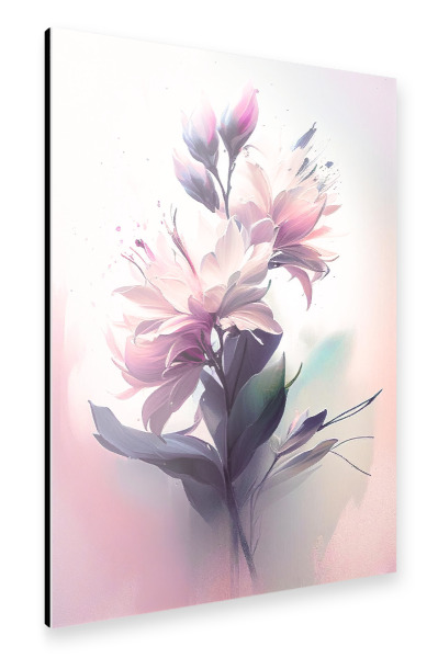 Alu-Dibond "Rosa Aquarellblume" 30x20 cm artboxONE