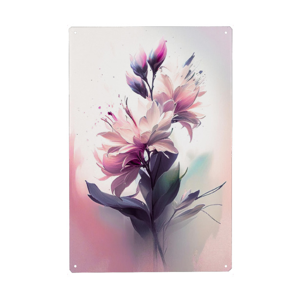 Holzbild "Rosa Aquarellblume" artboxONE - Floral - Botanische,Hell,Ruhe,Leinwand,Bunte,Farben,Blume,Farbton,Blatt,Natur,Malerei,Pastell,Rosa,Rot,Weich