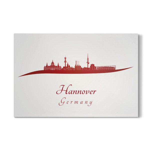 Galerie-Print "Hannovers Skyline in Rot" 30x20 cm artboxONE
