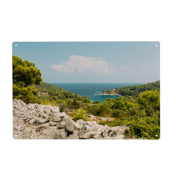 Holzbild "Meerblick in Kroatien" artboxONE - Natur,Reise,Reise / Strand und Meer,Reise / Länder