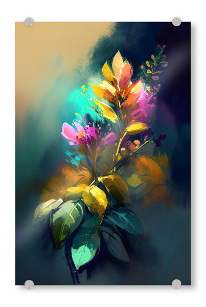Acrylglasbild "Blumenstrauß Aquarell" artboxONE - Floral