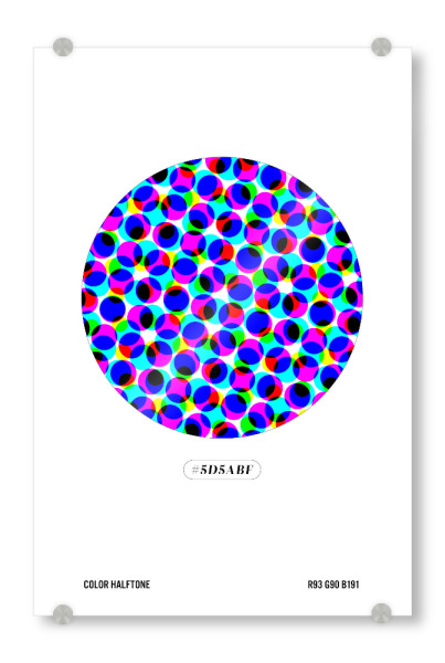 Acrylglasbild "Color Halftone Circle #5d5abf" artboxONE - Typografie,Abstrakt,Geometrie