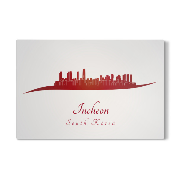 Galerie-Print "Skyline von Incheon in Rot" 30x20 cm artboxONE