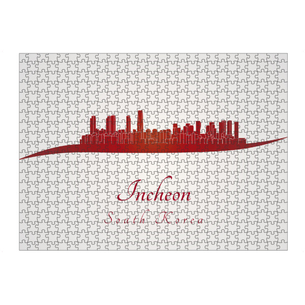 Puzzle Ravensburger "Skyline von Incheon in Rot" artboxONE - Städte