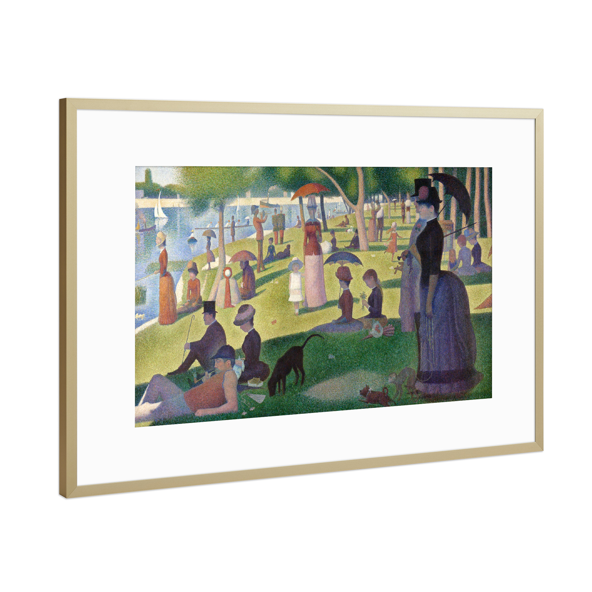 Poster mit Rahmen Gold "Auf der Insel La Grande Jatte" artboxONE - Reise,Menschen,Liebe,Für Mama,Für Papa