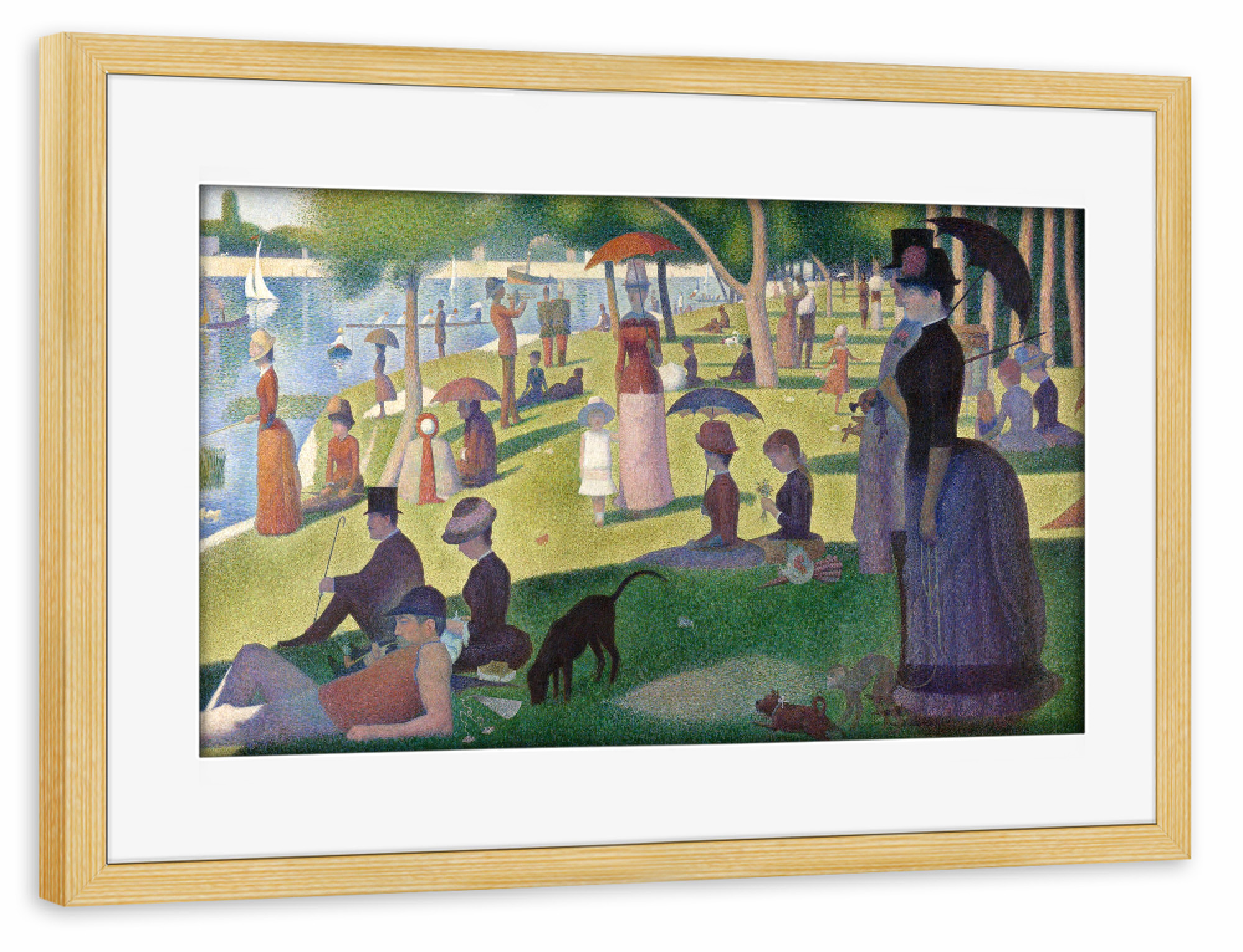 Poster mit Rahmen kiefer "Auf der Insel La Grande Jatte" artboxONE - Reise,Menschen,Liebe,Für Mama,Für Papa