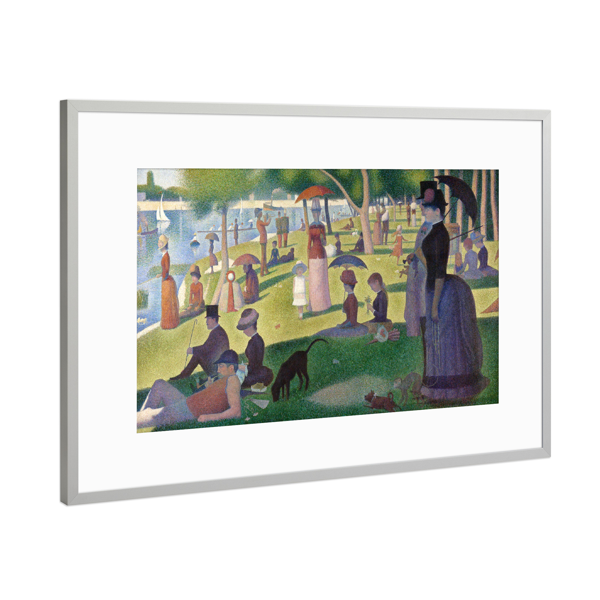 Poster mit Rahmen Silber "Auf der Insel La Grande Jatte" artboxONE - Reise,Menschen,Liebe,Für Mama,Für Papa