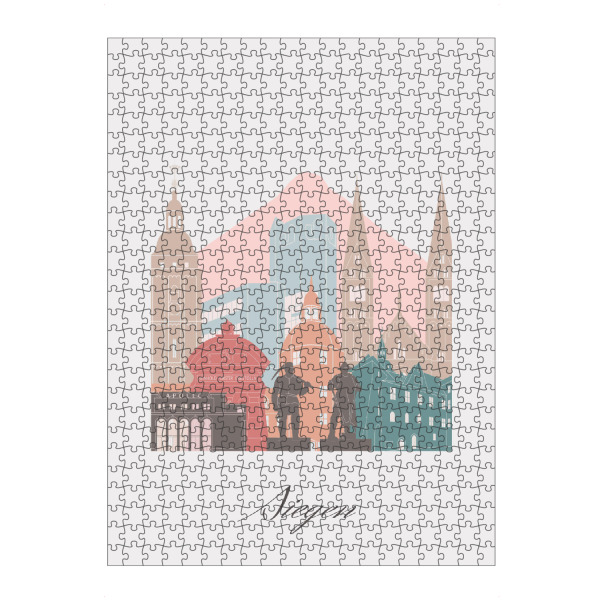 Puzzle Ravensburger "Siegen-Skyline-Pastellstil" artboxONE - Städte,Reise,Architektur