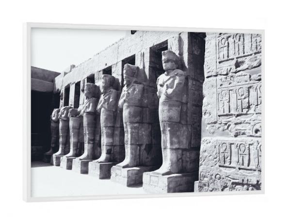 Poster mit weißem Rahmen "Karnak-Tempel von Luxor" artboxONE - Reise,Schwarzweiß,Architektur,Reise / Afrika,Reise / Länder
