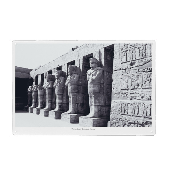 Metall Poster "Karnak-Tempel von Luxor" artboxONE - Reise,Schwarzweiß,Architektur,Reise / Afrika,Reise / Länder