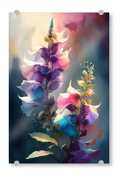 Acrylglasbild "Lebendige Aquarellblumen" artboxONE - Floral