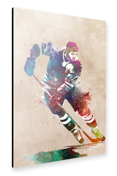 Alu-Dibond "Hockeyspieler Sportkunst A" 30x20 cm artboxONE