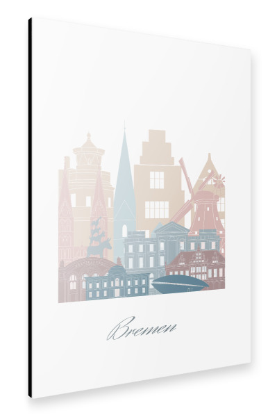 Alu-Dibond "Bremer Skyline in Erdtönen" 30x20 cm artboxONE